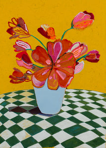 NEW “Tulips on Checkered Tablecloth” Print