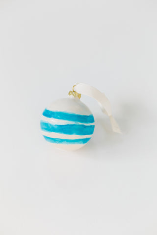 Turquoise Stripes Ornament