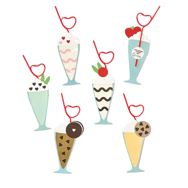 MILKSHAKES WITH STRAWS VALENTINE CARD KIT BY PAPER SOURCE