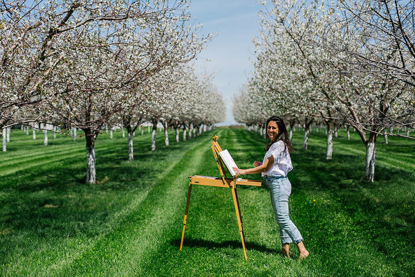 Painting in the Cherry Blossoms Workshop (Door County)