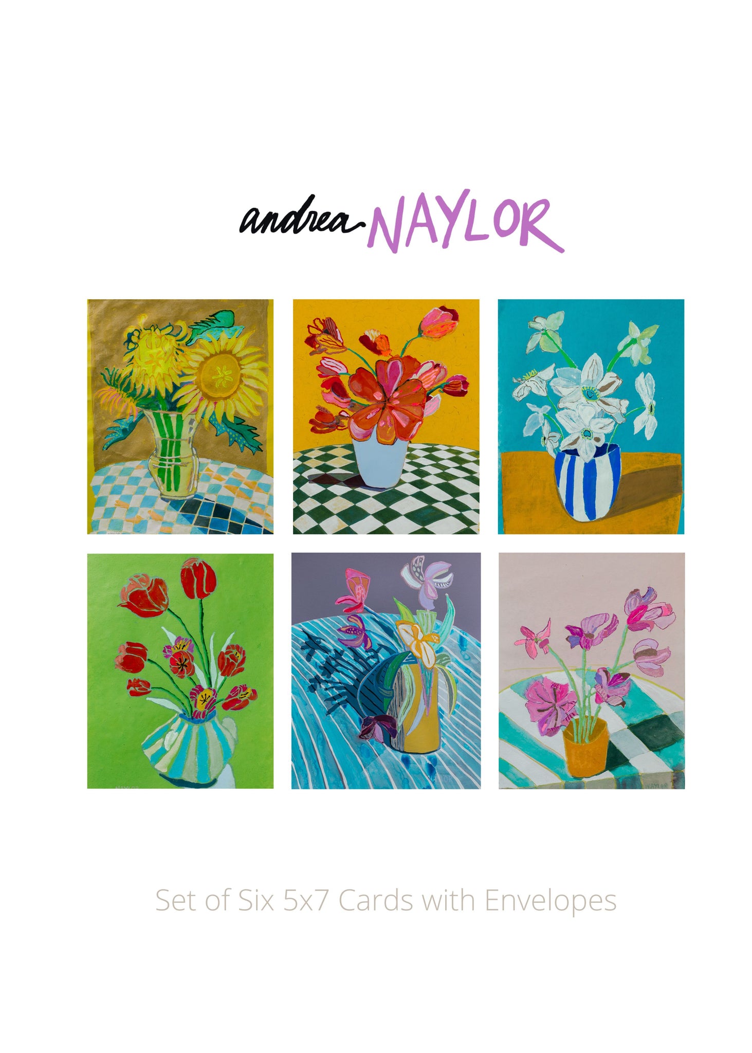 NEW "5x7" Card Pack (6)- Flowers