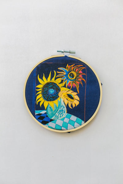 Midnight Sunflowers Embroidery Kit
