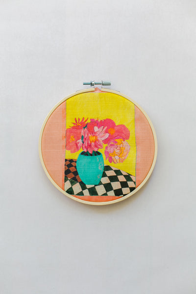 Pink Peonies Embroidery Kit