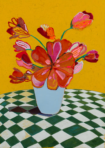 NEW “Tulips on Checkered Tablecloth” Print
