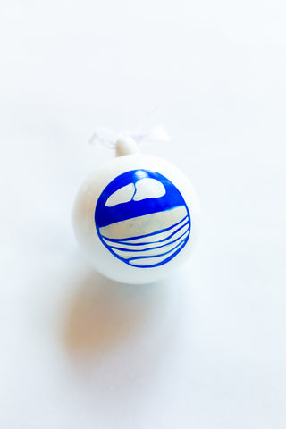 Blue + White Ornament 4