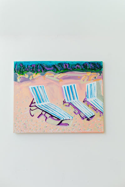 Blue and White Striped Chairs