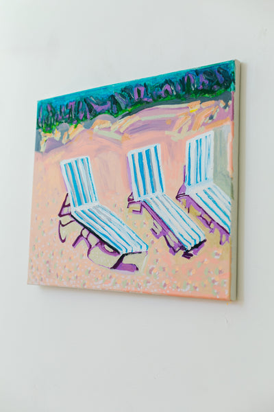 Blue and White Striped Chairs