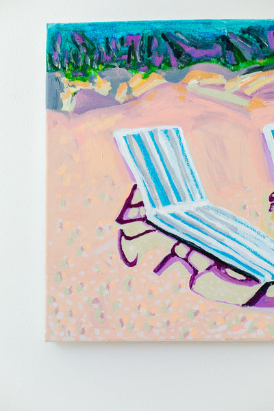 Blue and White Striped Chairs