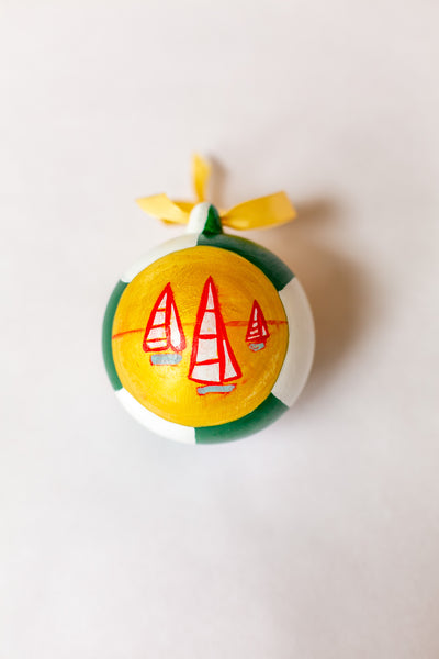 Green Checkered Sailing Ornament