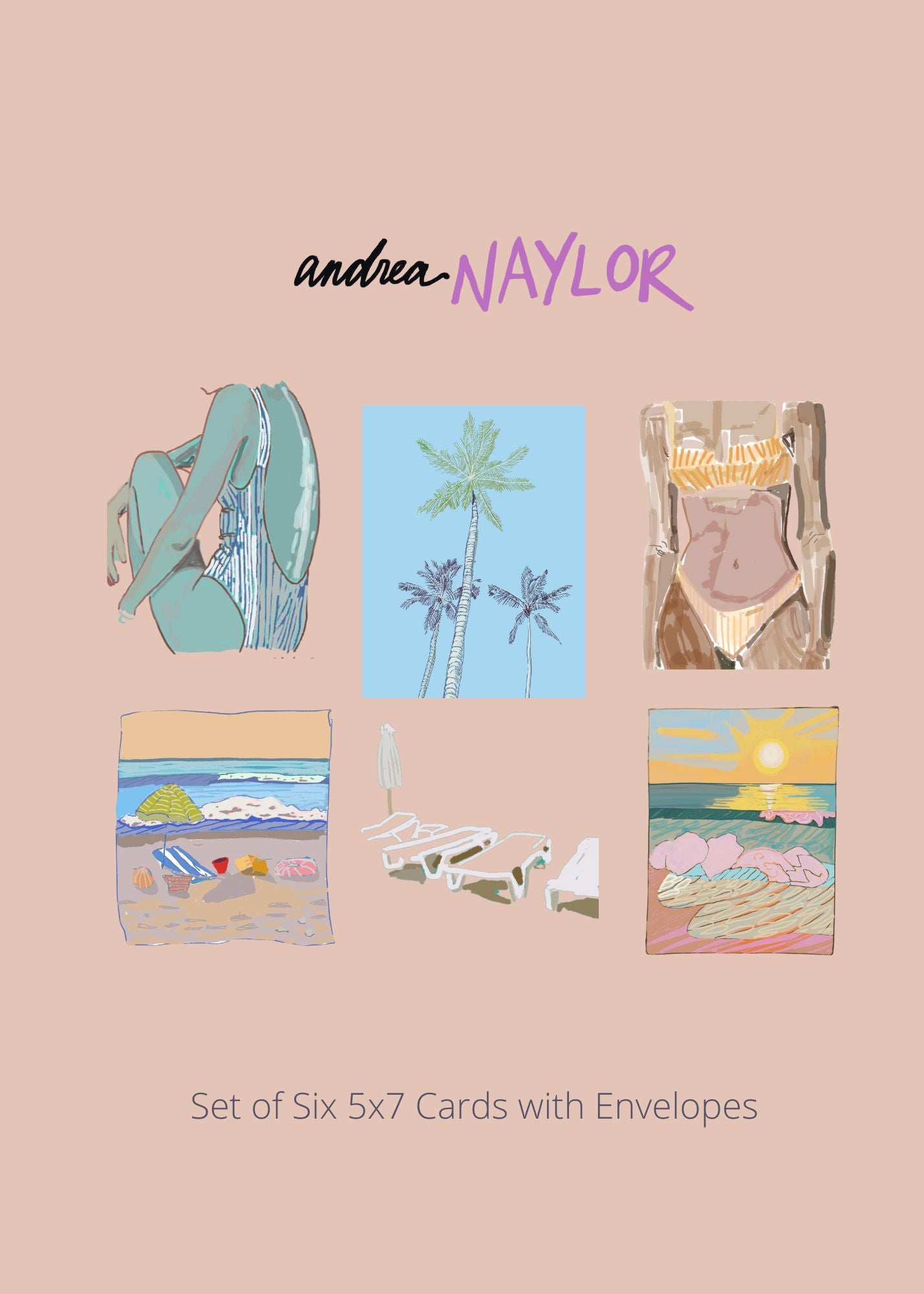 5x7" Card Pack (6)- "Summer Forever"