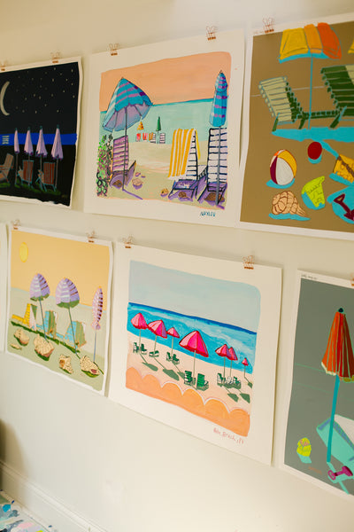 Pink Umbrellas in Palm Beach