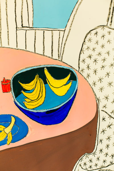 Woman in Chair with bananas