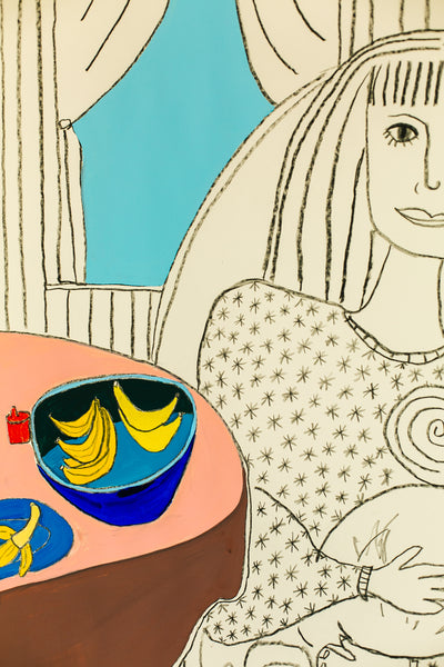 Woman in Chair with bananas