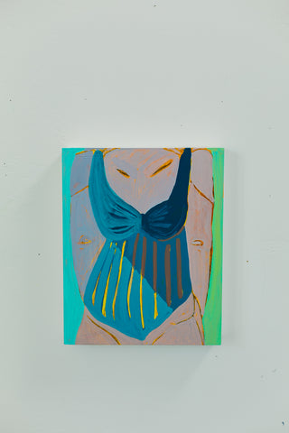 Turquoise Striped Bathing Suit