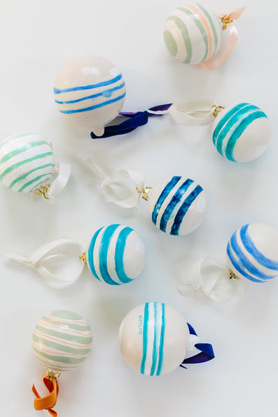 Turquoise Stripes Ornament
