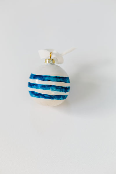 Deep Blue Stripes Ornament