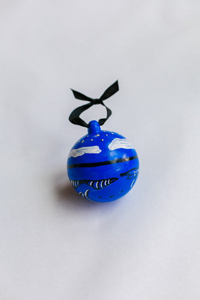Midnight Blue Waves Ornament